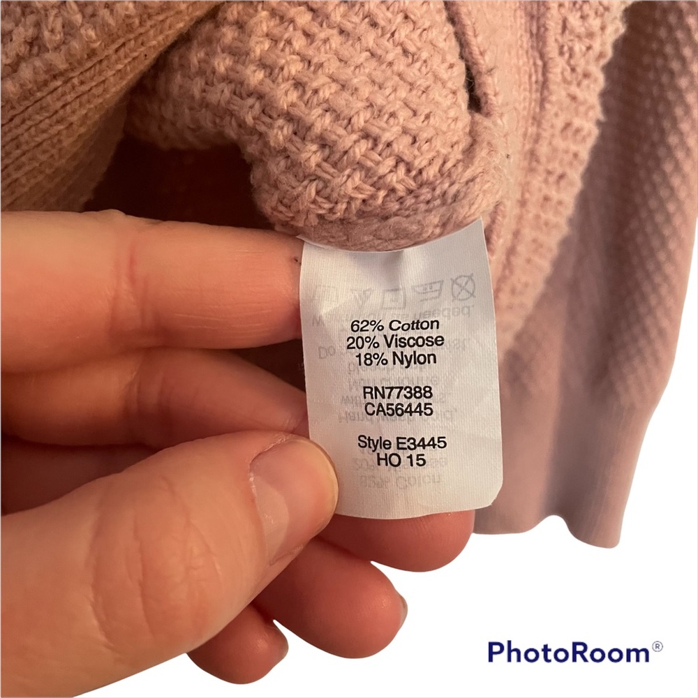 SOLD. Madewell | Wrap waffle knit rose pink sweater - Picture 5 of 10